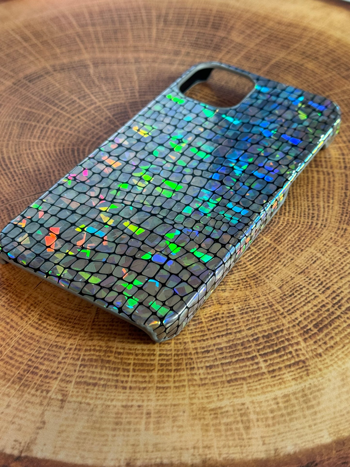 Holographic iPhone 14 Shiny Mermaid Pattern Multicolor TPU Hard Shell Case