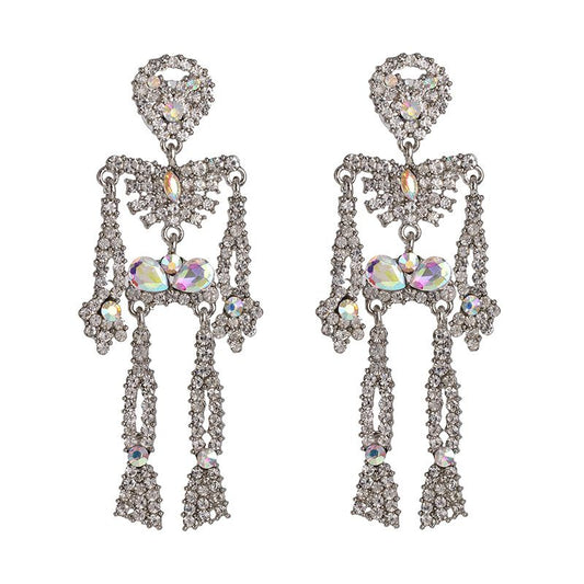 Halloween Skeleton  Iridescent Post Back   Earrings