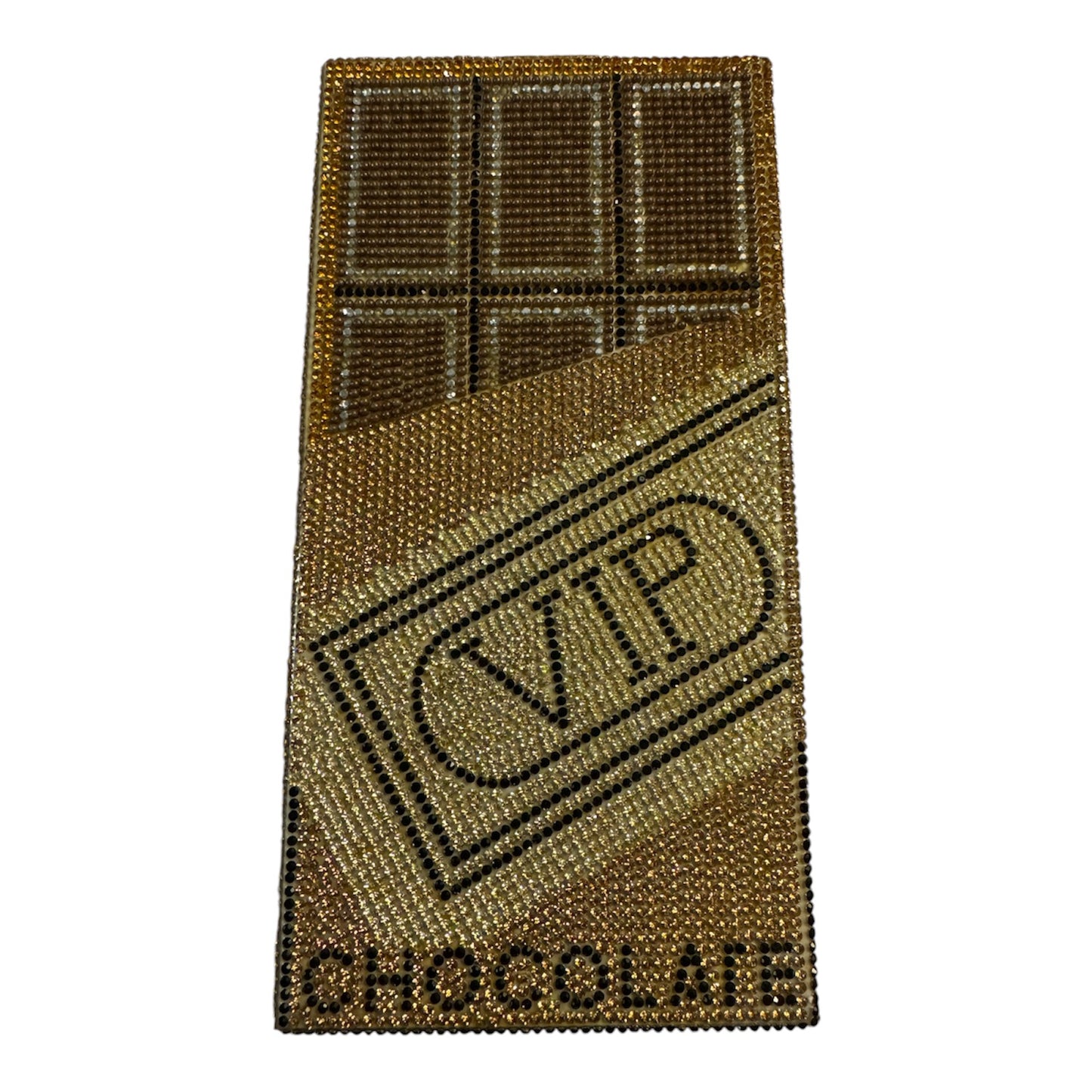 Chocolate Bar Gold VIP Snap Clasp Clutch Handbag