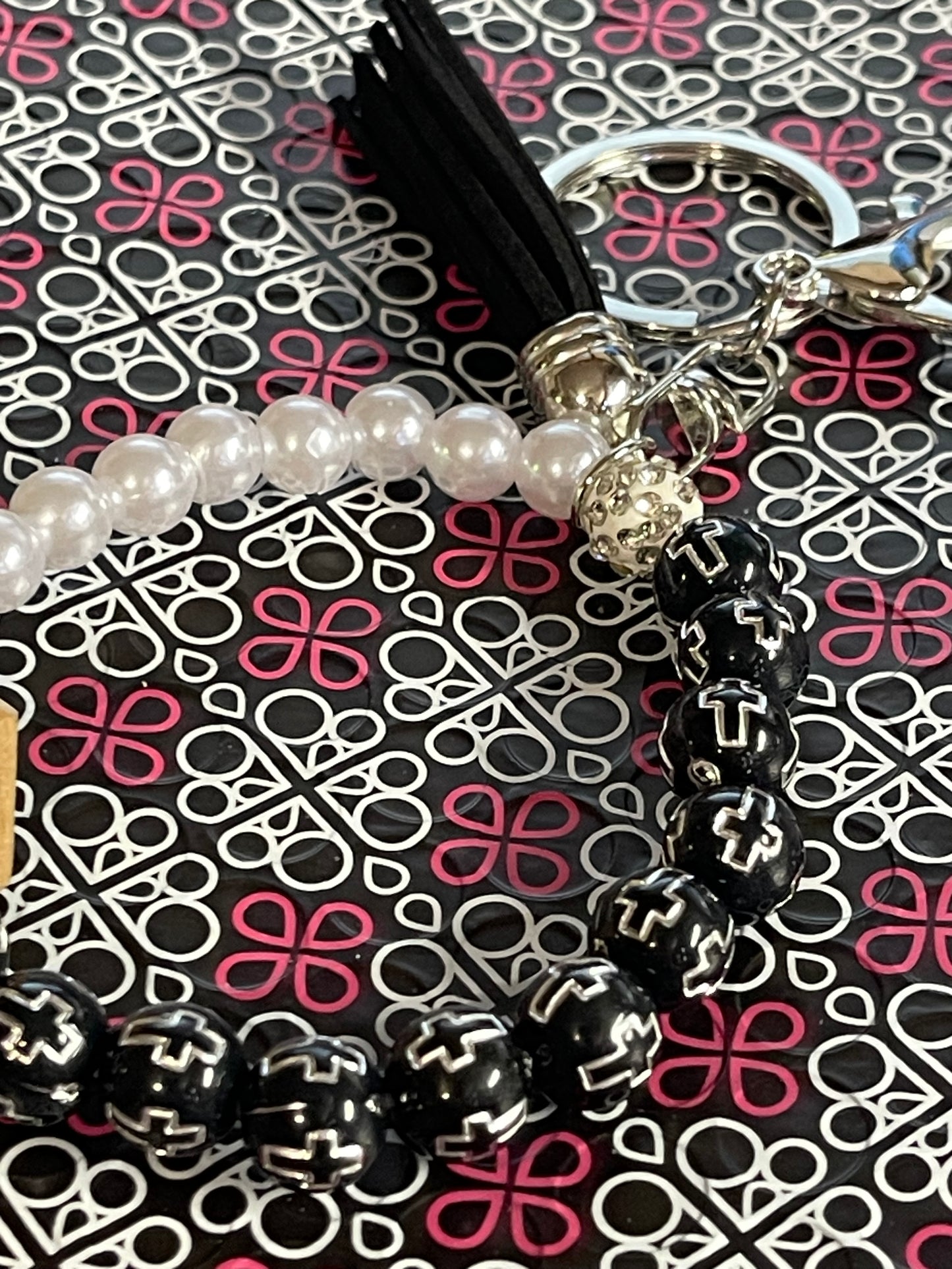 Cross Stretchy  Bracelet  Keychain