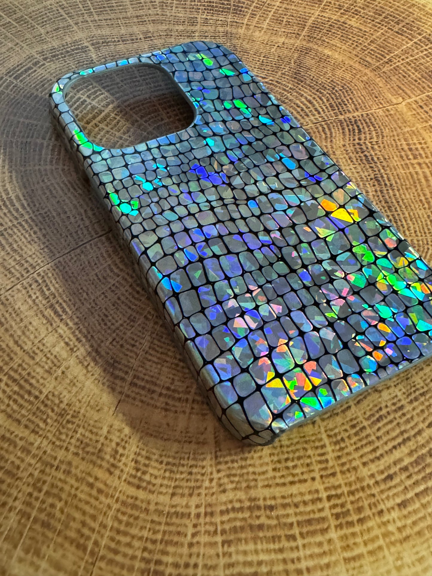 Holographic iPhone 14 Shiny Mermaid Pattern Multicolor TPU Hard Shell Case