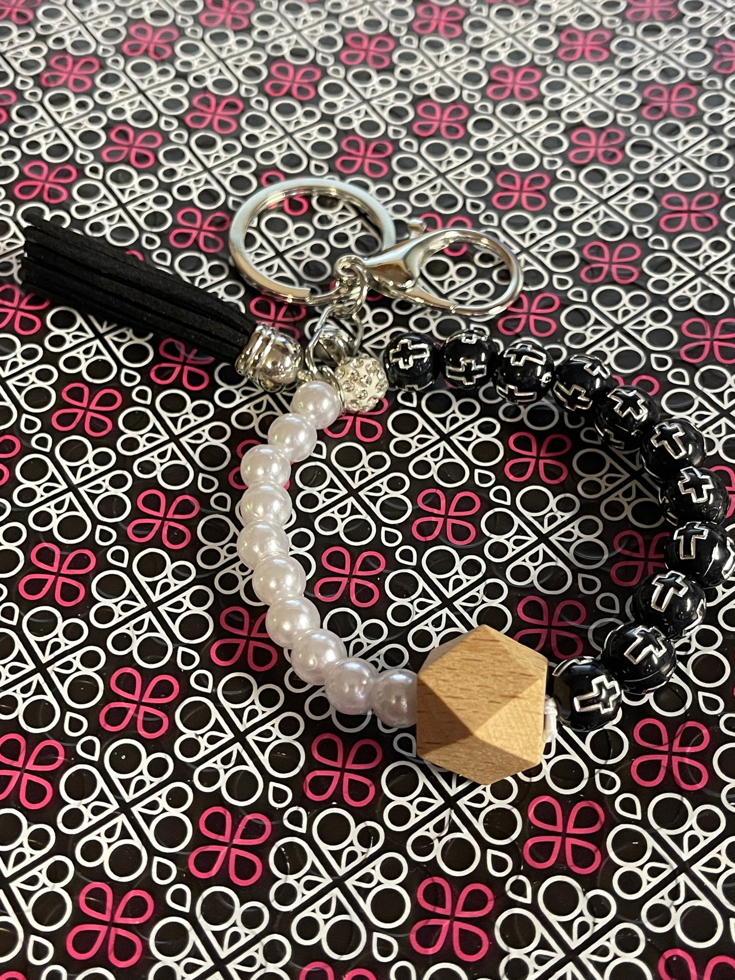 Cross Stretchy  Bracelet  Keychain