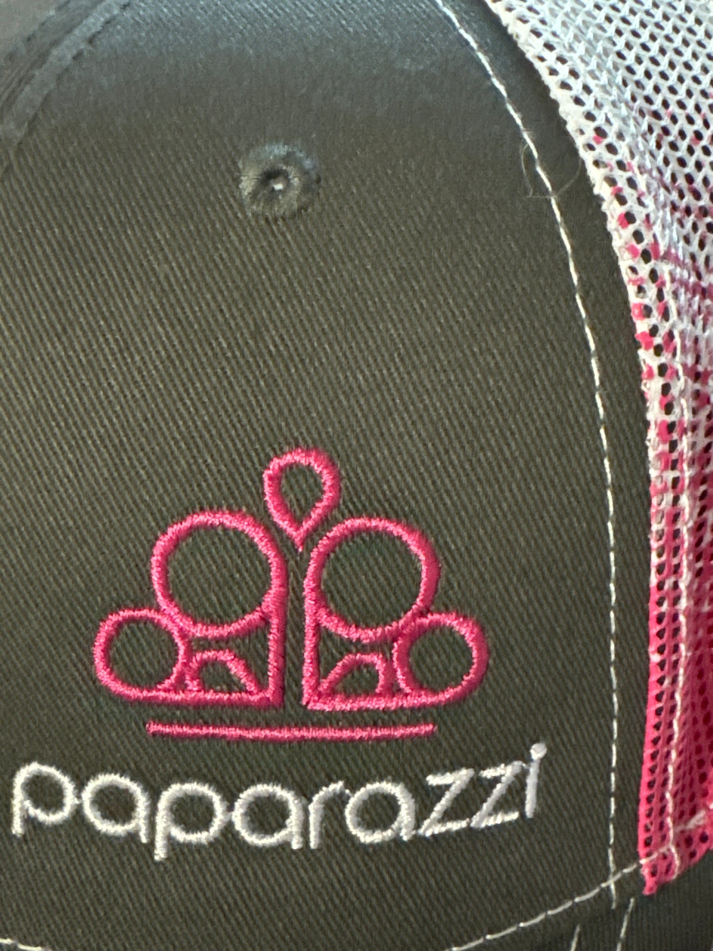 Paparazzi Mesh Pink & Gray Mesh Baseball Hat