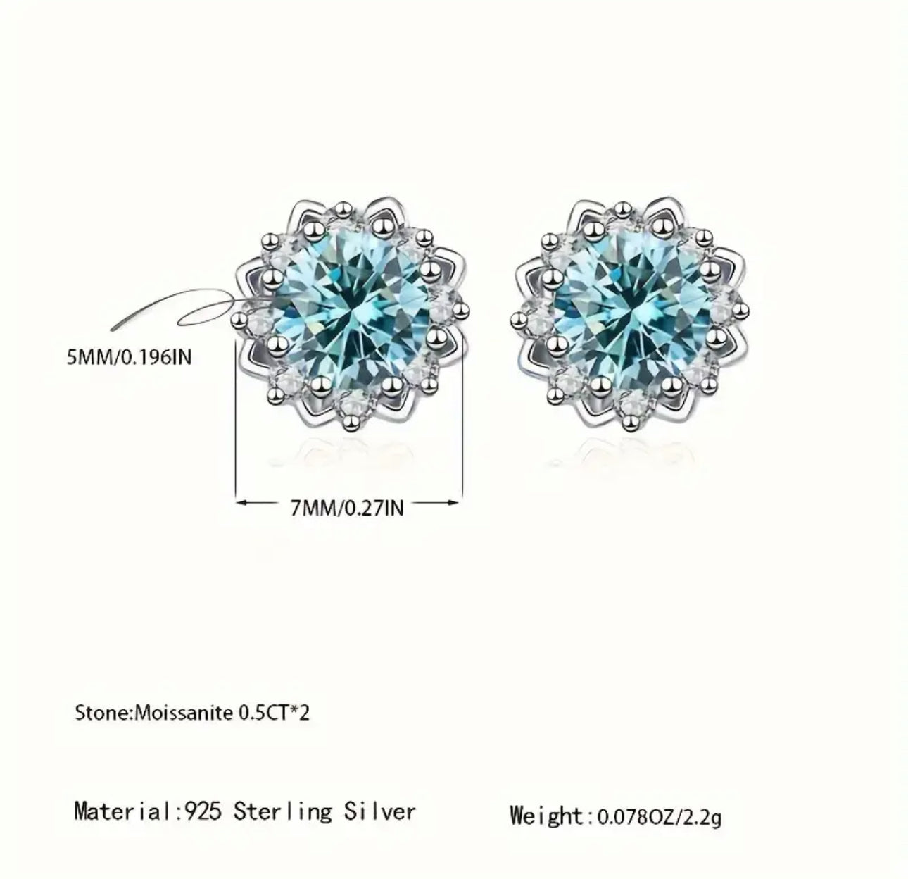 Moissanite Flower Earrings