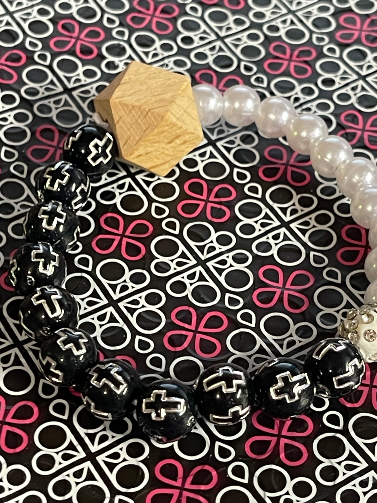 Cross Stretchy  Bracelet  Keychain