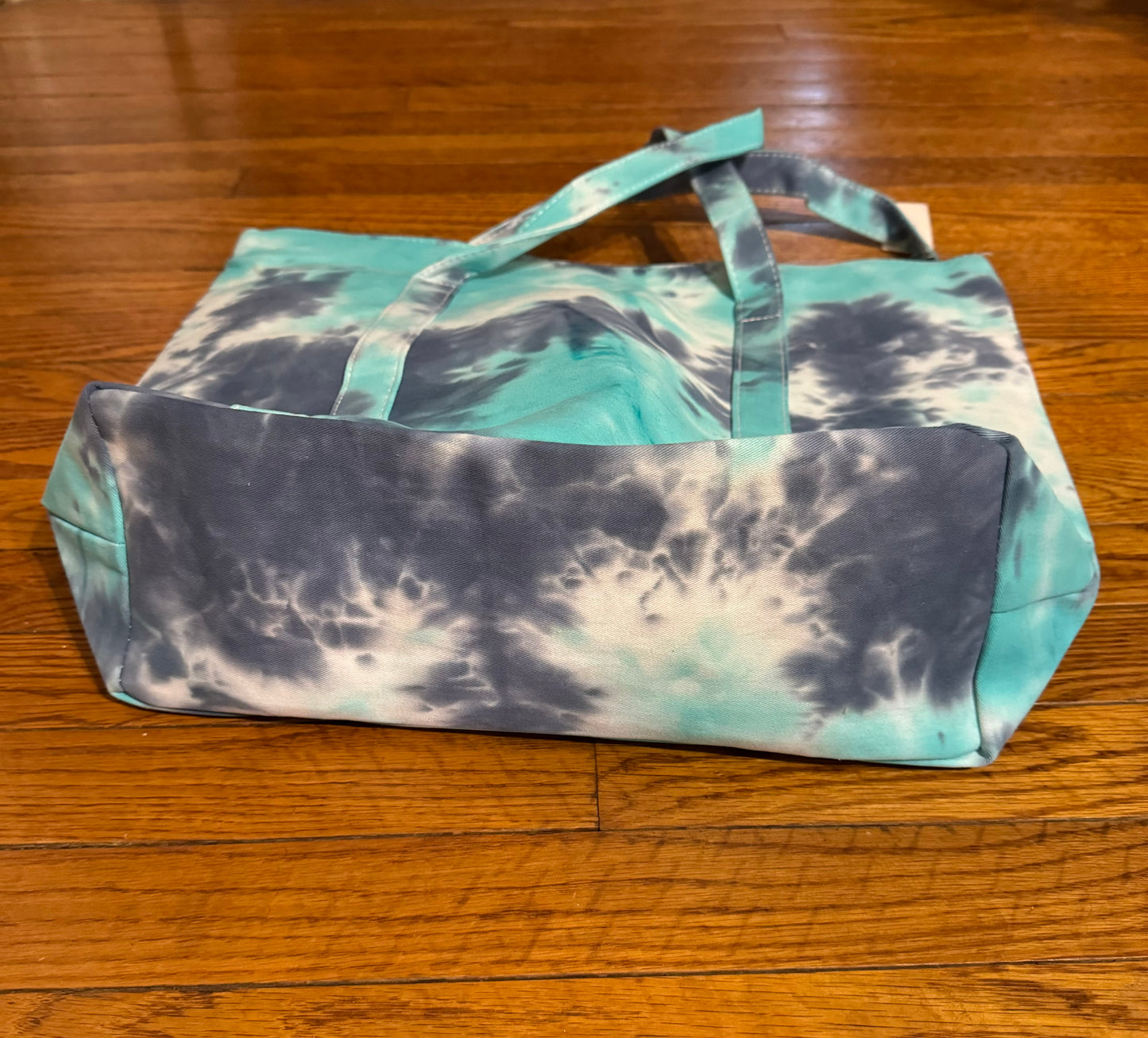 Blue Tie-Dye Beach Tote Bag Tote Shoulder Bag Purse w/ Handles Nylon