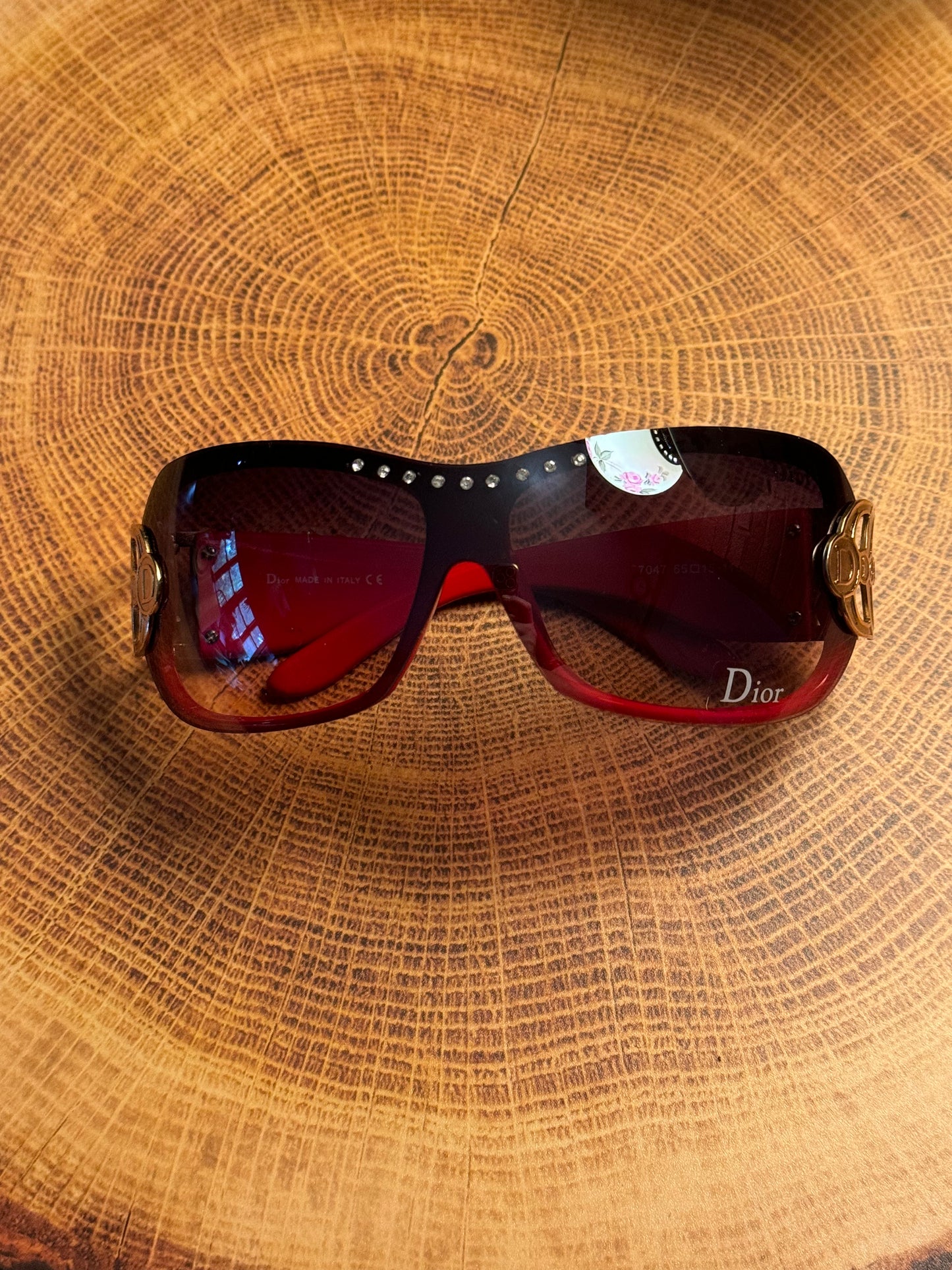 Luxury Red Rhinestone Sunglasses