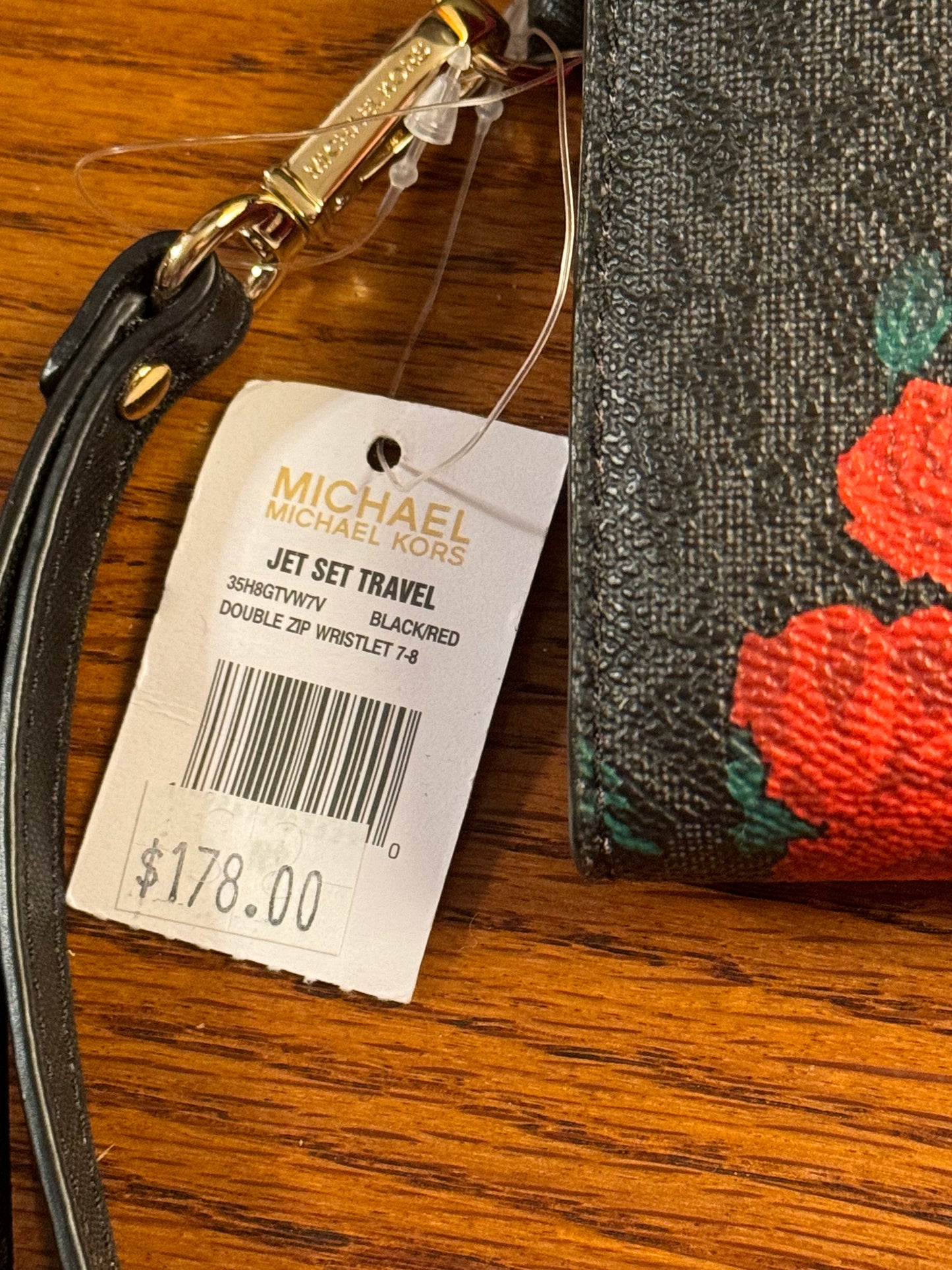 Michael Kors Floral Jet Set Travel Double Zip Wristlet