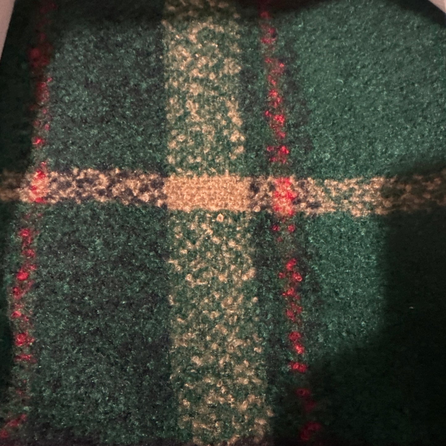 Ladies Warm Green Checkered Pattern Wrap