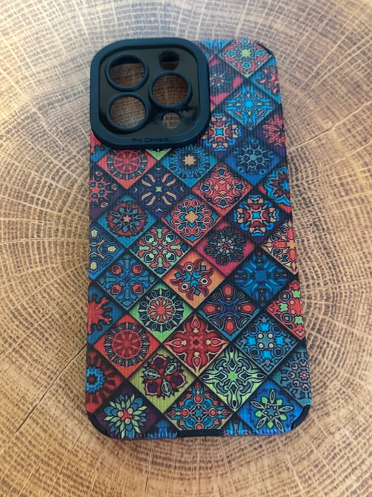 Multicolor Floral Aztec Design iPhone 15 Pro Max Case