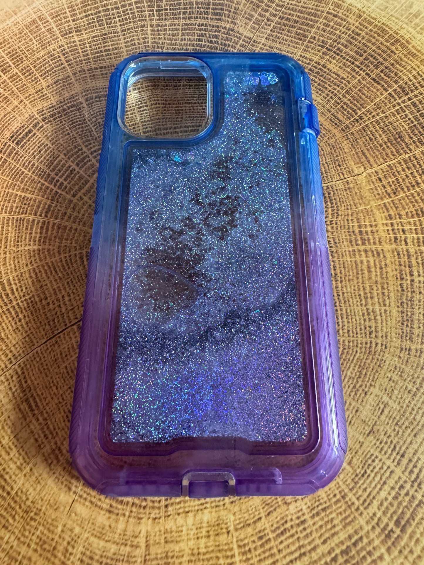 Blue Purple Ombre Heart Glitter iPhone 12 Pro Max Case