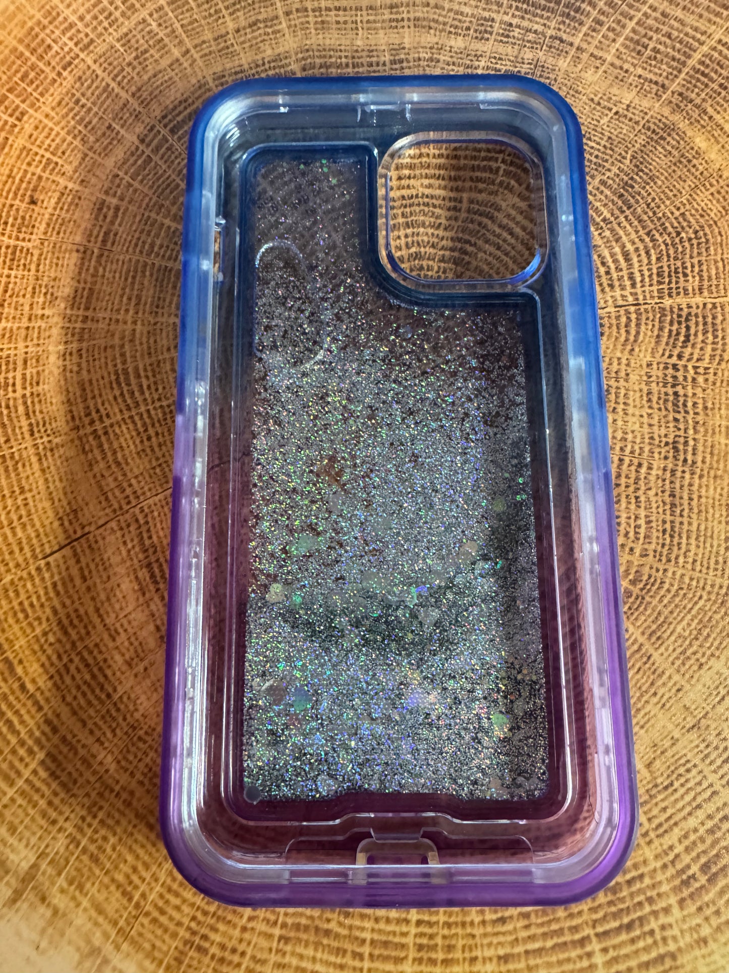 Blue Purple Ombre Heart Glitter iPhone 12 Pro Max Case