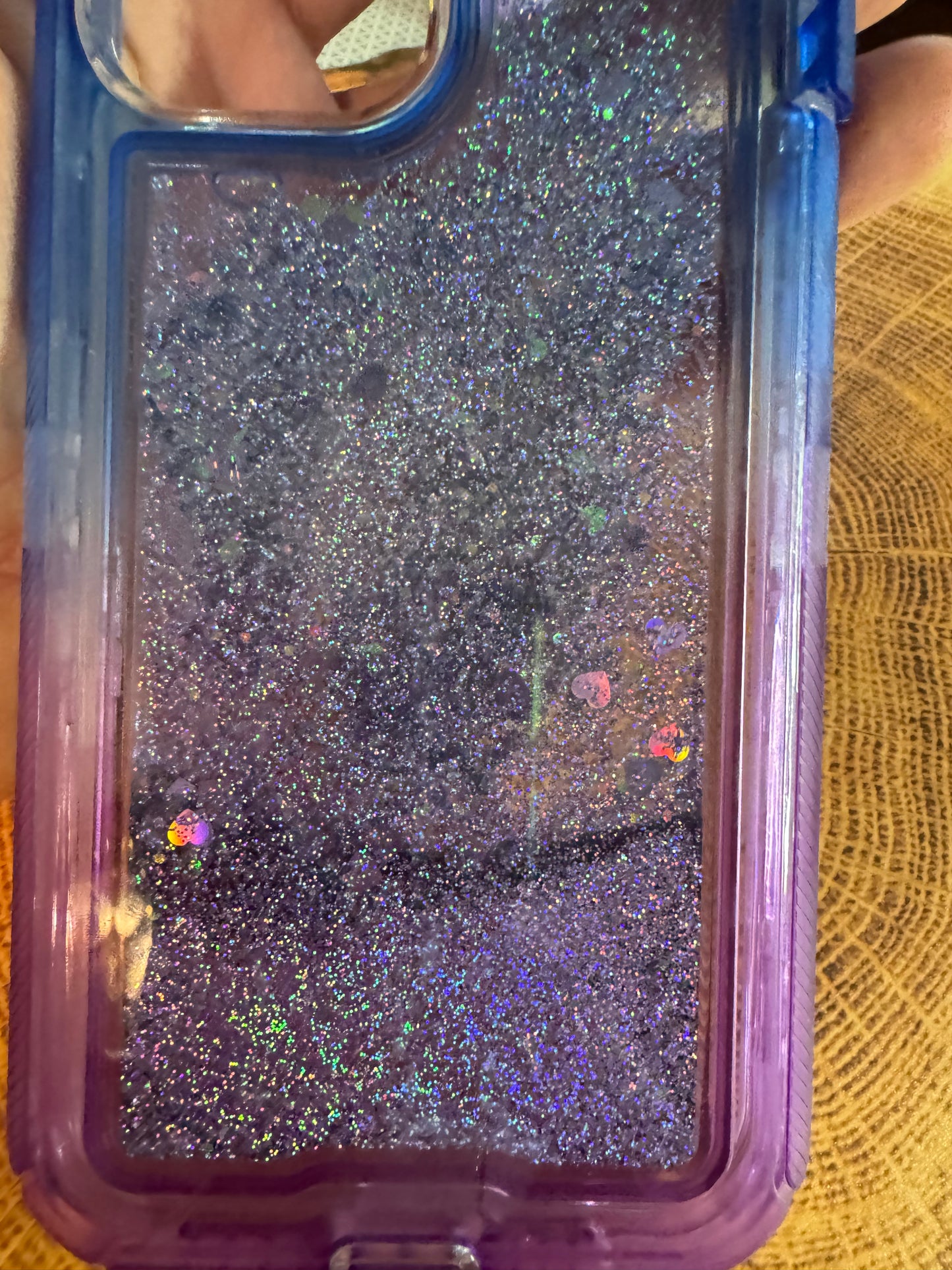 Blue Purple Ombre Heart Glitter iPhone 12 Pro Max Case