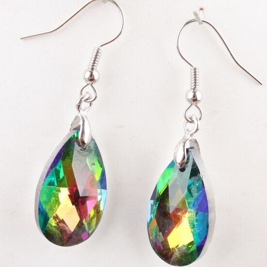 Holographic Crystal Colorful Multicolor 🌈 OiL SPILL 🌈 Necklace Earring Set