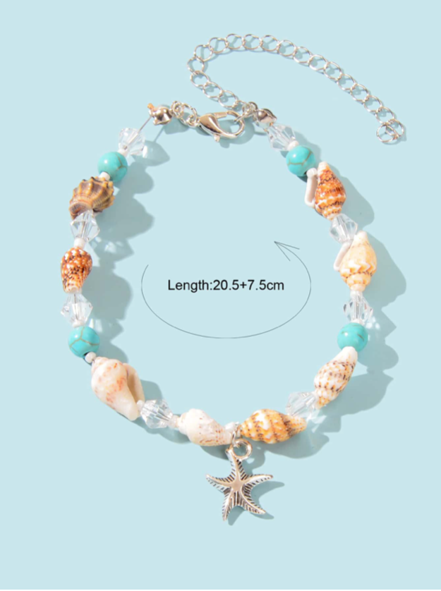 Starfish Sea Shell Ankle Bracelet