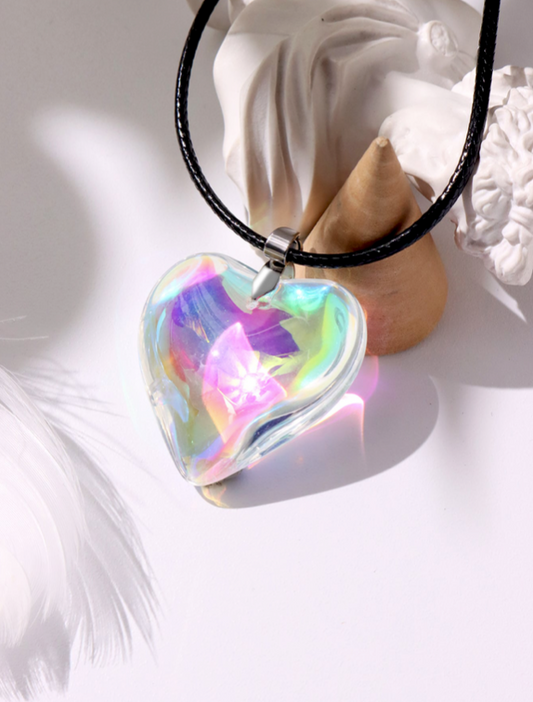 Titanic Multicolor Heart  Necklace      (  choice   )