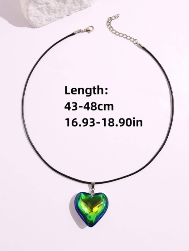 Titanic Multicolor Heart  Necklace      (  choice   )