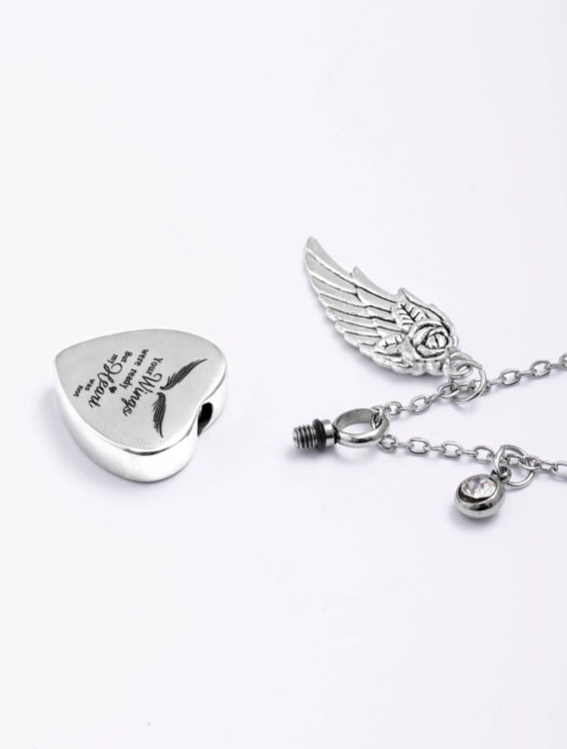 Ladies Cremation Heart Ash Urn  Stainless Steel  Necklace   ~   ON  SALE