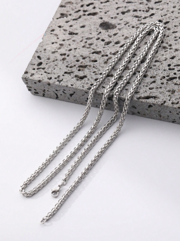 Ladies  Men Stainless Steel Twist  Chain  Necklace  ~ 28"