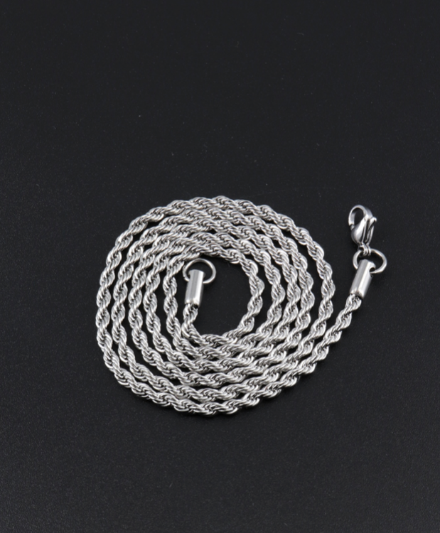 Ladies  Men Stainless Steel Twisted  Rope Chain  Necklace  ~ 23.6"