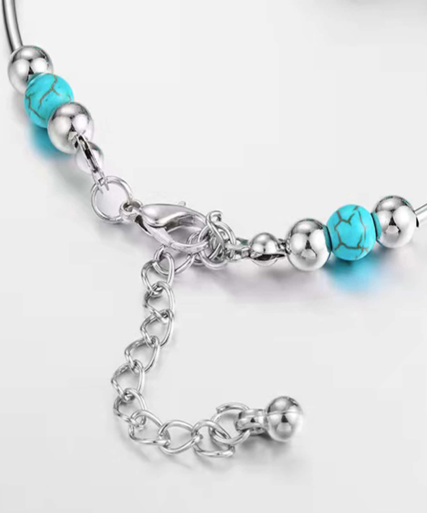 Butterfly Turquoise Crackle Stone  Bracelet