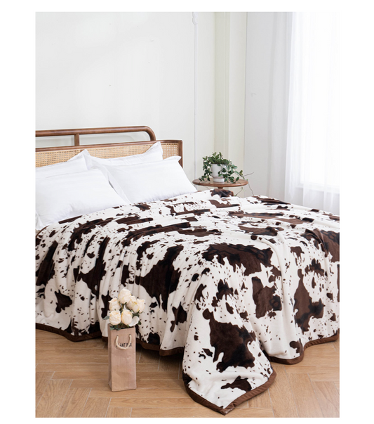 King Size Cow Print Multicolor  Blanket  Throw