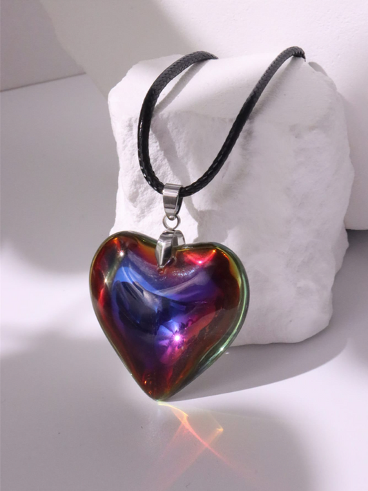 Bougie Titanic HEART  Necklace   ( choose your favorite color  )  Handmade