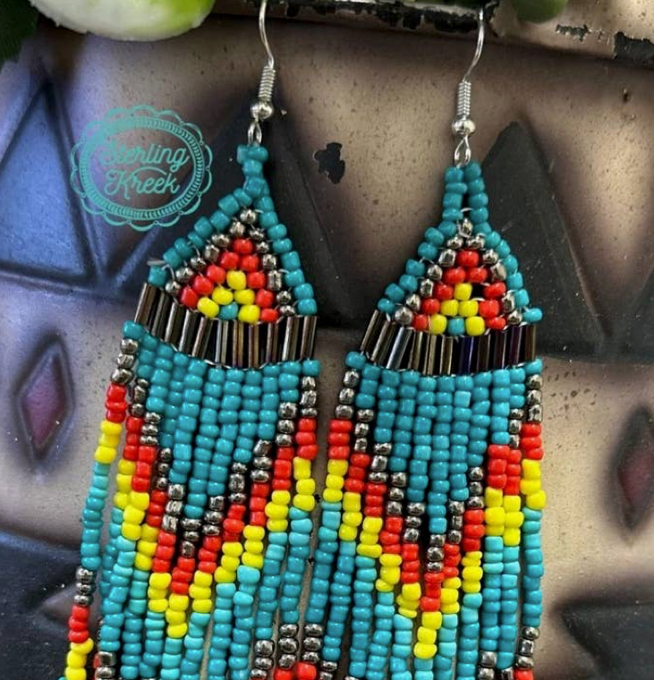 CHEROKEE SEED BEAD  EARRINGS