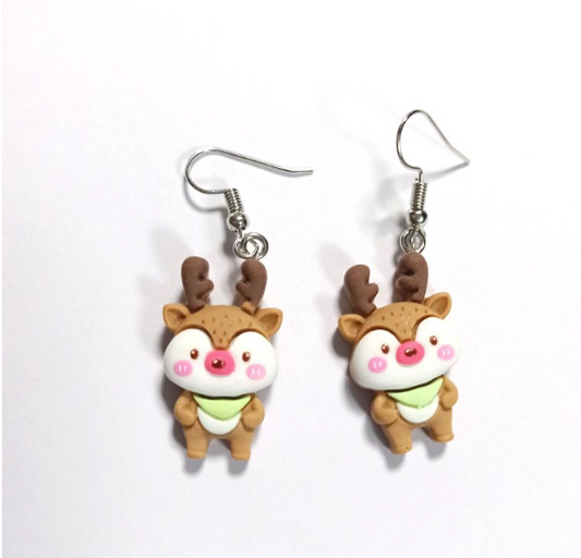 Christmas Reindeer Multicolor  Earrings