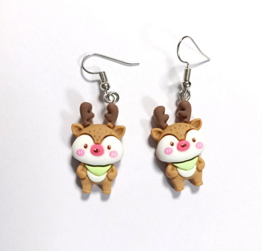 Christmas Reindeer Multicolor  Earrings