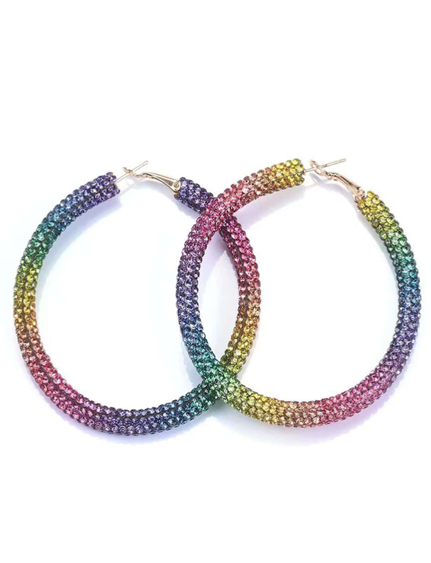 Rainbow Ombre Hoop Earrings
