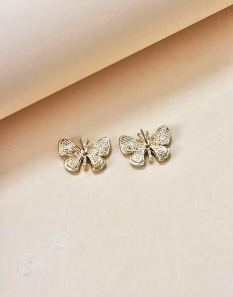 Multicolor Butterfly Crystal Post Back  Earrings