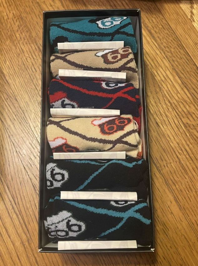 Montana West Route 66 Classic Crew Socks Multicolor 6 PACK BOX Blue Collection