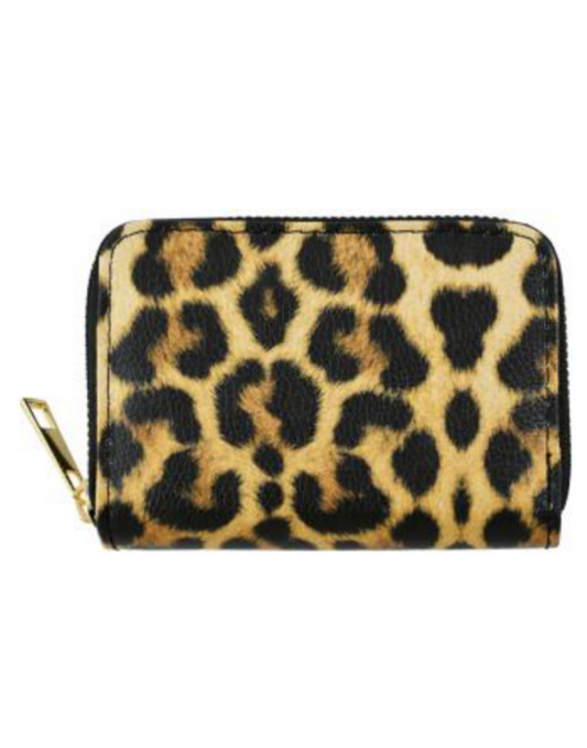 Leopard Single Zip Around Wallet