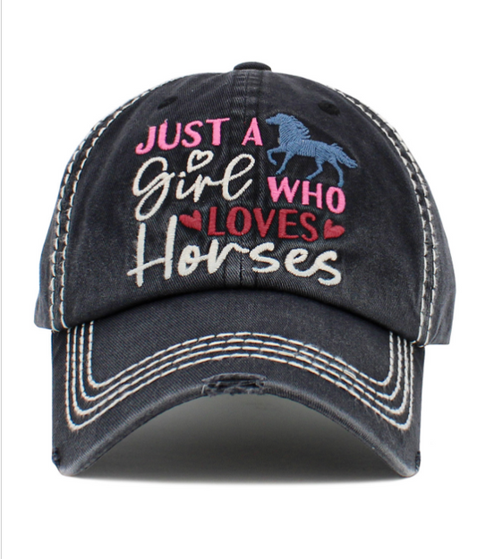 Just A Girl Who Loves Horses Baseball Hat Cap