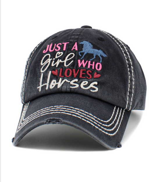 Just A Girl Who Loves Horses Baseball Hat Cap