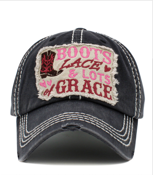 Boots Lace  &  Lots Of Grace Baseball Hat Cap