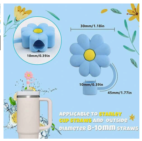 Flower Straw Topper Tip Cover