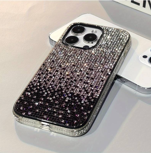 iPhone 15 Pro Max Soft Case Bling Rhinestone Multicolor