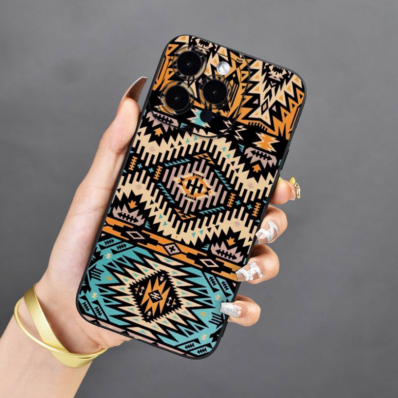 iPhone 15 Pro Max Soft Case   Bohemian Multicolor Pattern