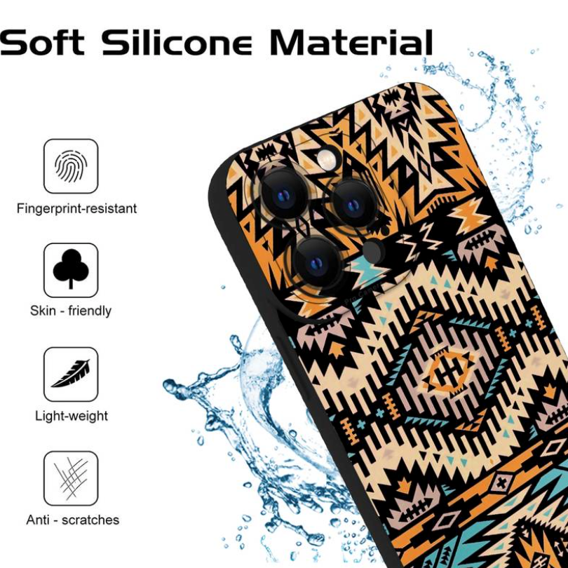 iPhone 15 Pro Max Soft Case   Bohemian Multicolor Pattern
