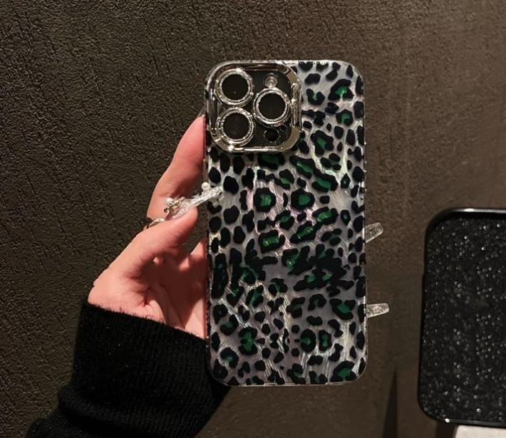 iPhone 15   Soft Case Leopard Print Pattern Bling Multicolor  (choose size and color)