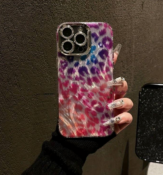 iPhone 15   Soft Case Leopard Print Pattern Bling Multicolor  (choose size and color)