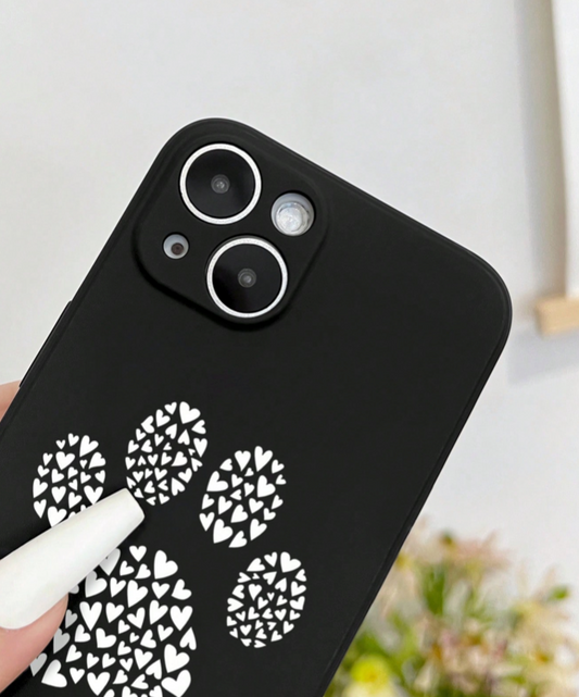 iPhone 15 Pro Max PAW Heart Pattern Soft Case