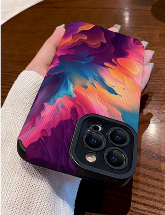 iPhone 15 Pro Max Colorful Oil Spill Pattern Soft Case