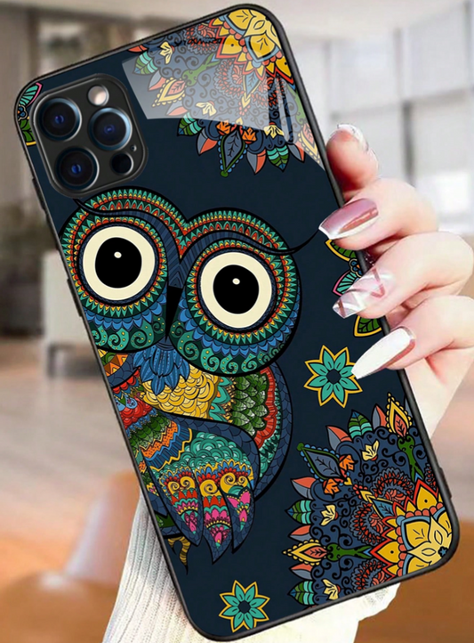 iPhone 15 Pro Max Owl Aztec Pattern Multicolor Soft Case
