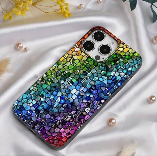 iPhone 14 15  Colorful Oil Spill Pattern TPU Soft Case