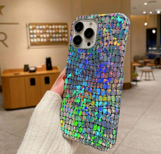 Holographic iPhone 14 Shiny Mermaid Pattern Multicolor TPU Hard Shell Case