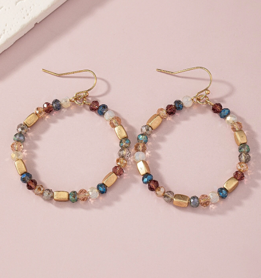 Dangle Holographic Multicolor Iridescent Hoops  Earrings