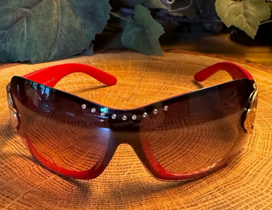 Luxury Red Rhinestone Sunglasses